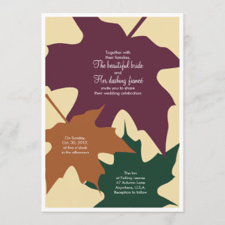 Autumn leaves wedding invitation - mixed