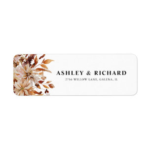 Autumn Leaves Wedding Return Address Label