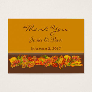 Autumn leaves Wedding Thank You Business Card