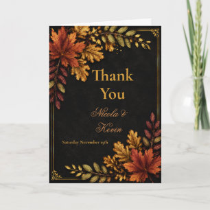 Autumn Leaves Wedding Thank You Card