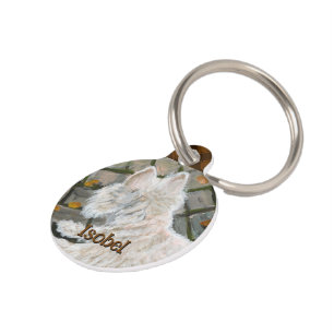 Autumn Leaves Westie on Patio Pet Tag
