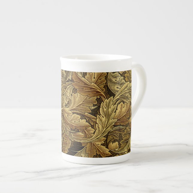 Autumn leaves William Morris pattern Bone China Mug (Front Right)