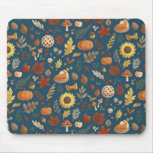 Autumn Leaves with a Dash of Thanksgiving Mouse Mat
