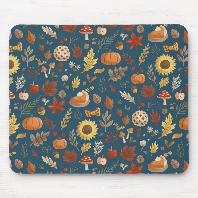 Autumn Leaves with a Dash of Thanksgiving Mouse Mat (Front)