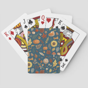 Autumn Leaves with a Dash of Thanksgiving Playing Cards