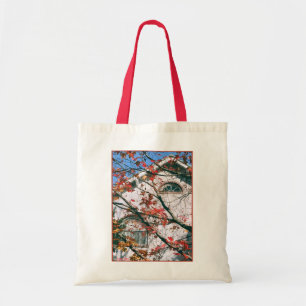'Autumn Leaves with Blue Sky' Budget Canvas Tote Bag