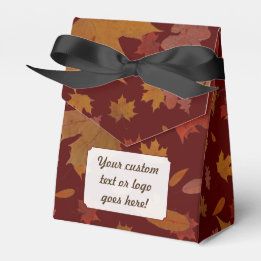 Autumn Leaves with Custom Colour and Text Favour Box