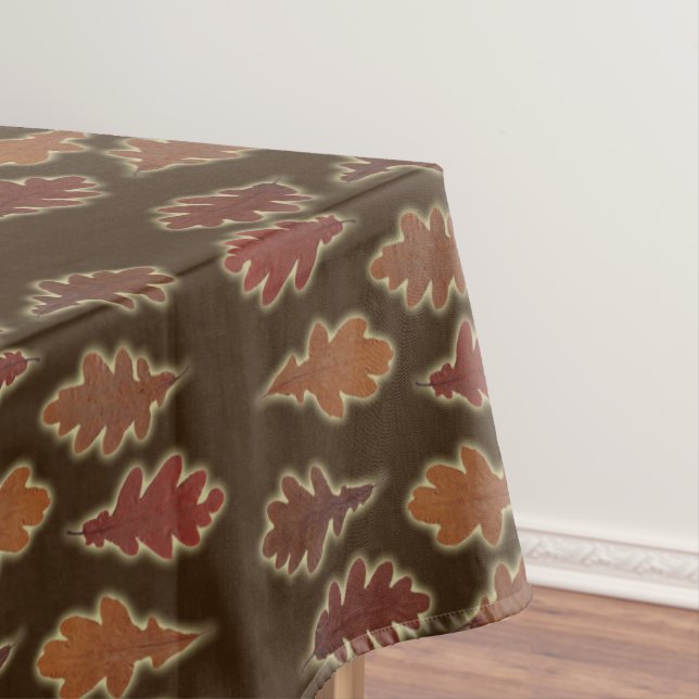 Autumn Leaves with Glow on Custom Colour Tablecloth (In Situ)