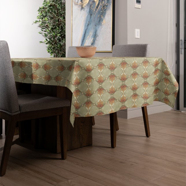 Autumn Leaves with Stars Diamond Pattern Tablecloth (Autumn Leaves with Stars Diamond Pattern Tablecloth)