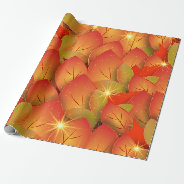 autumn leaves wrapping paper (Unrolled)