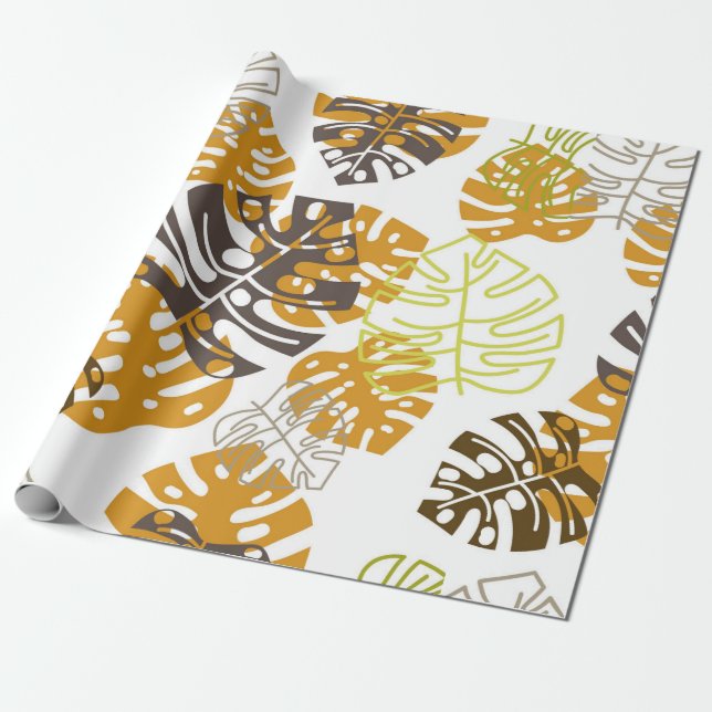 autumn leaves wrapping paper (Unrolled)
