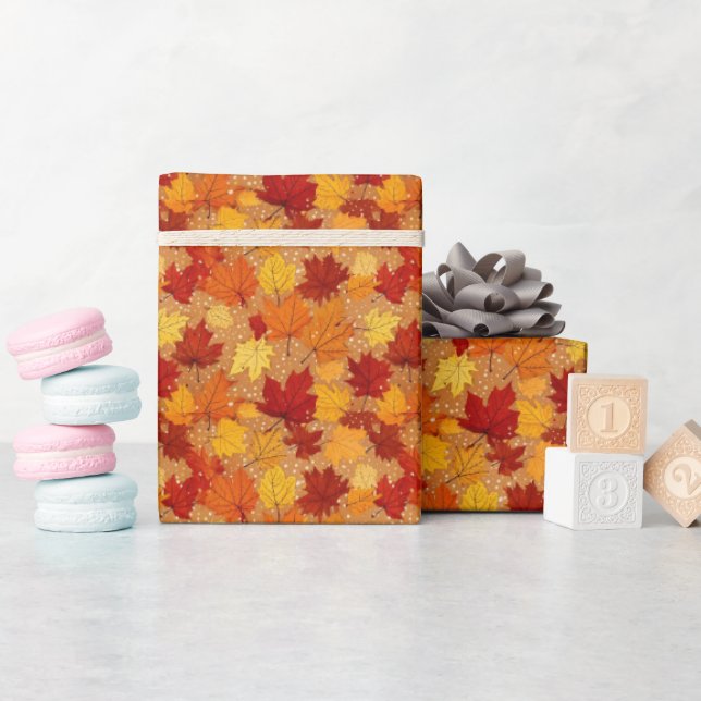 Autumn Leaves  Wrapping Paper (Baby Shower)