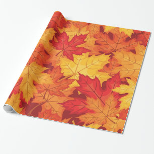 Autumn leaves wrapping paper