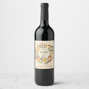 Autumn Leaves Wreath Wine Label