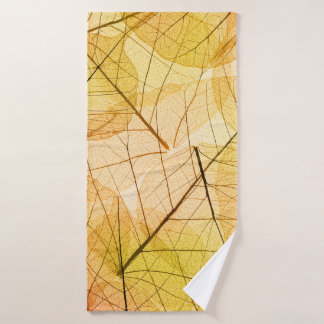 Autumn Leaves yellow and orange Background - trans Bath Towel