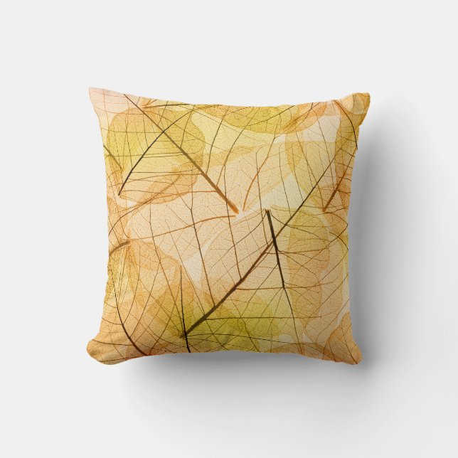 Autumn Leaves yellow and orange Background - trans Cushion (Front)
