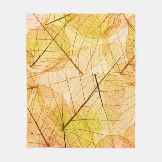 Autumn Leaves yellow and orange Background - trans Fleece Blanket