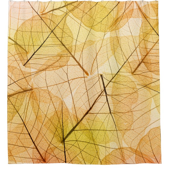 Autumn Leaves yellow and orange Background - trans Shower Curtain (Front)