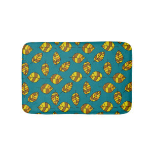 Autumn Leaves Yellow Leaf Pattern on any Colour Bath Mat