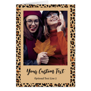 Autumn Leopard Print with Custom Photo Card
