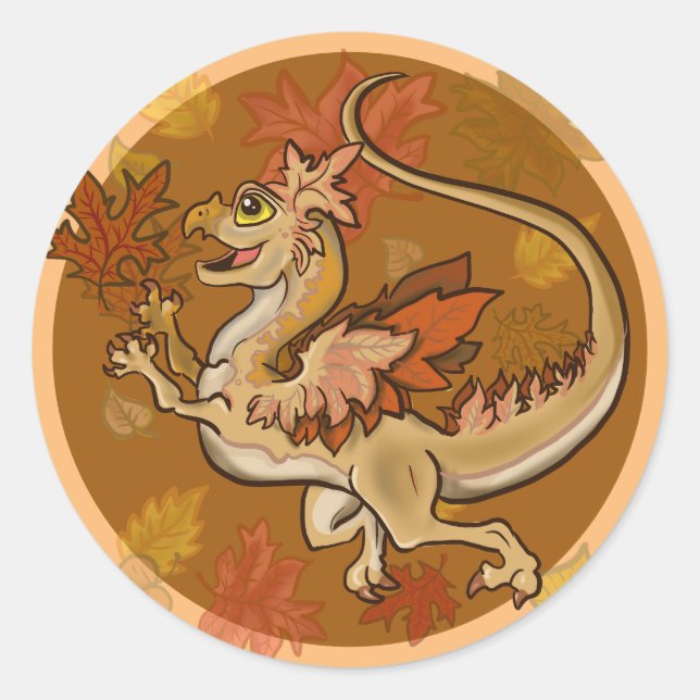 Autumn lil' leaf Dragon stickers (Front)