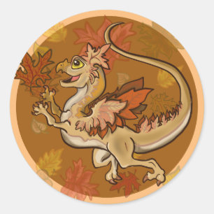 Autumn lil' leaf Dragon stickers