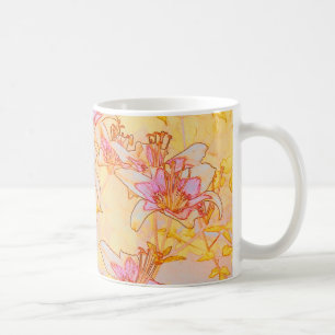 Autumn Lilies - Digital Watercolor Coffee Mug
