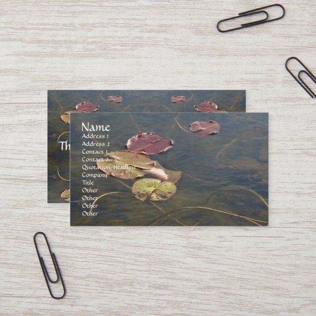 Autumn Lilypads Series Business Card (Front/Back In Situ)