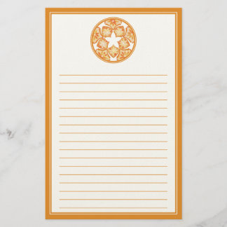 Autumn Lined Decorative Floral Tiles Stationery