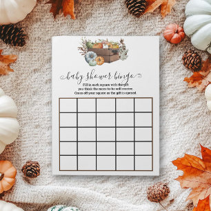 Autumn Little Pumpkin Baby Shower Bingo Game Notepad
