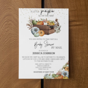 Autumn Little Pumpkin Baby Shower By Mail Invitation