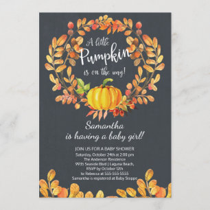 Autumn Little Pumpkin Baby Shower Invitation