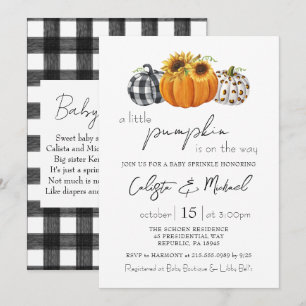 Autumn Little Pumpkin Couples Baby Sprinkle Invitation