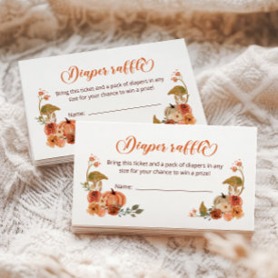 Autumn Little Pumpkin Diaper Raffle ticket Enclosure Card