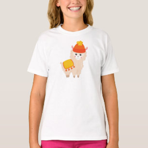 Autumn Llama, Cute Llama, Alpaca, Llama With Hat T-Shirt