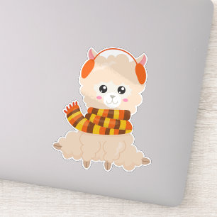 Autumn Llama, Cute Llama, Llama With Scarf, Alpaca