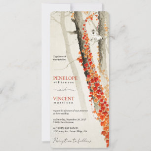Autumn Love Birds - Japanese Vintage Art Wedding Invitation