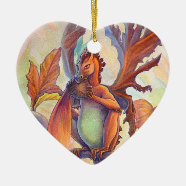 Autumn Love Ceramic Tree Decoration (Front)