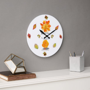 Autumn Love White Large Clock