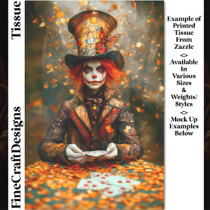 Autumn Mad Hatter Playing Cards DW8A Decoupage Tissue Paper