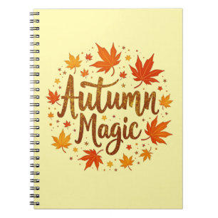 Autumn Magic Glitter Glow Personalised Notebook