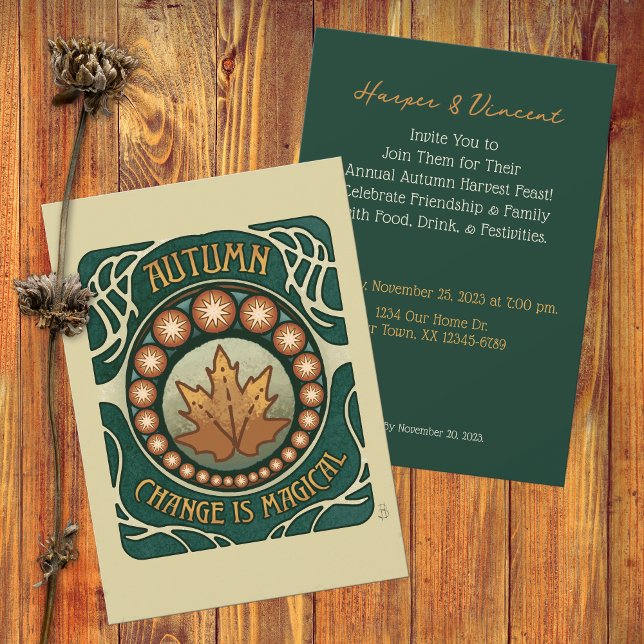 Autumn Magic Vintage Style  Invitation (Autumn Magic Vintage Style Invitation)