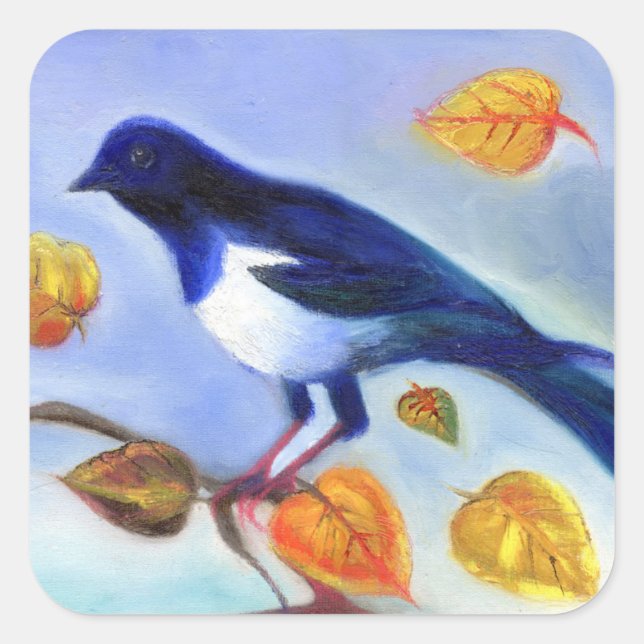 Autumn Magpie 2012 Square Sticker (Front)