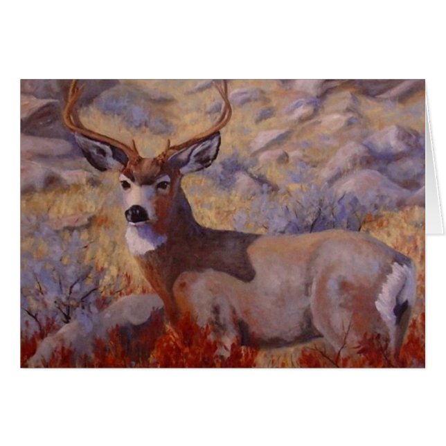 Autumn Majesty Buck Deer Greeting Card (Front Horizontal)