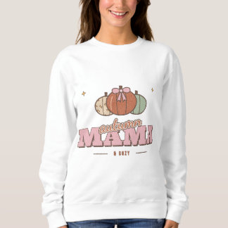 Autumn Mama Cosy Retro Pumpkin Fall Sweatshirt