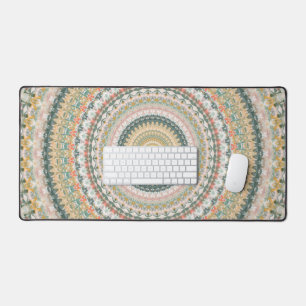 Autumn Mandala Boho Hippie Retro Abstract Art Desk Mat
