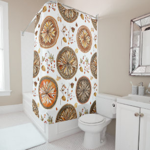 Autumn Mandala Pattern Shower Curtain