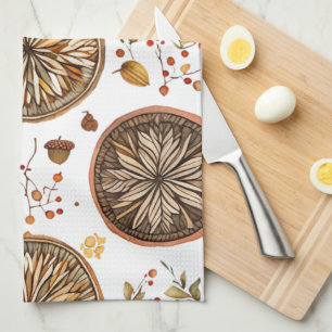 Autumn Mandala Pattern Tea Towel