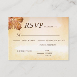 Autumn Maple Burnt Orange Watercolor RSVP Card