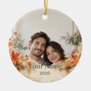 Autumn Maple Custom Photo Ornament